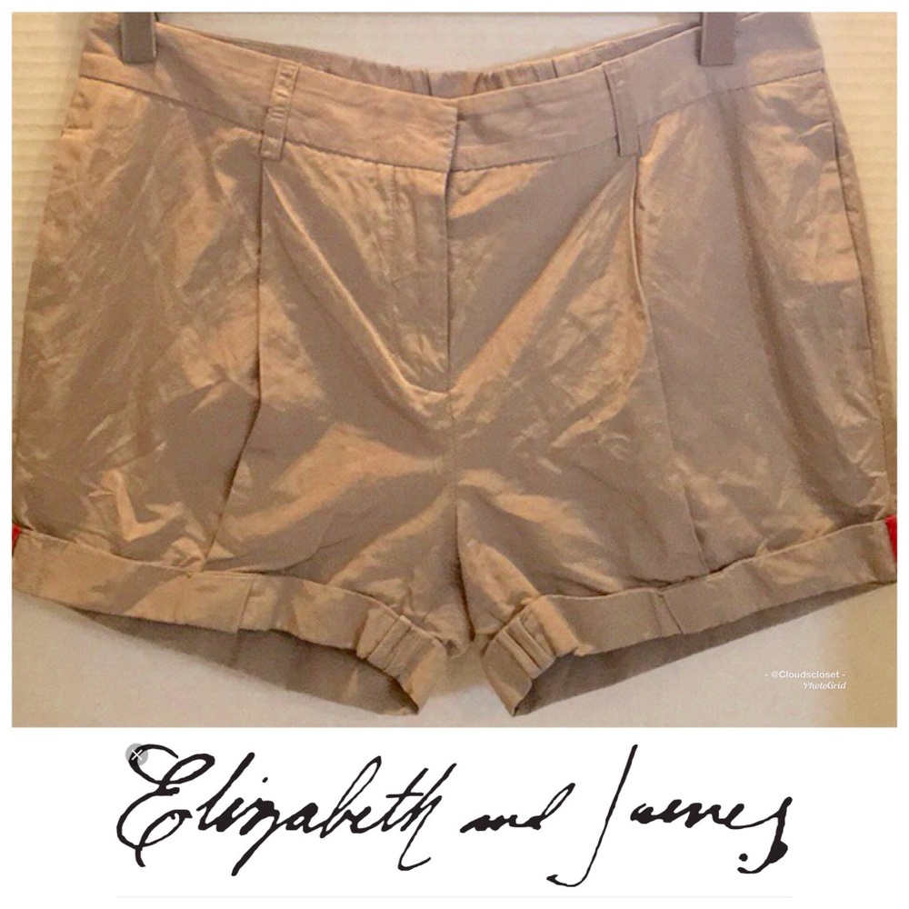 ELIZABETH & JAMES Cotton NYLON Lined Taupe SHORTS